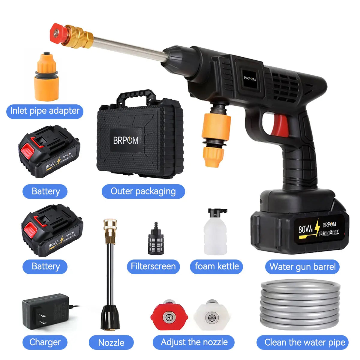 Cordless Pressure Washer, Portable Pressure Washer Battery for Floor/Garden Cleaning & Watering