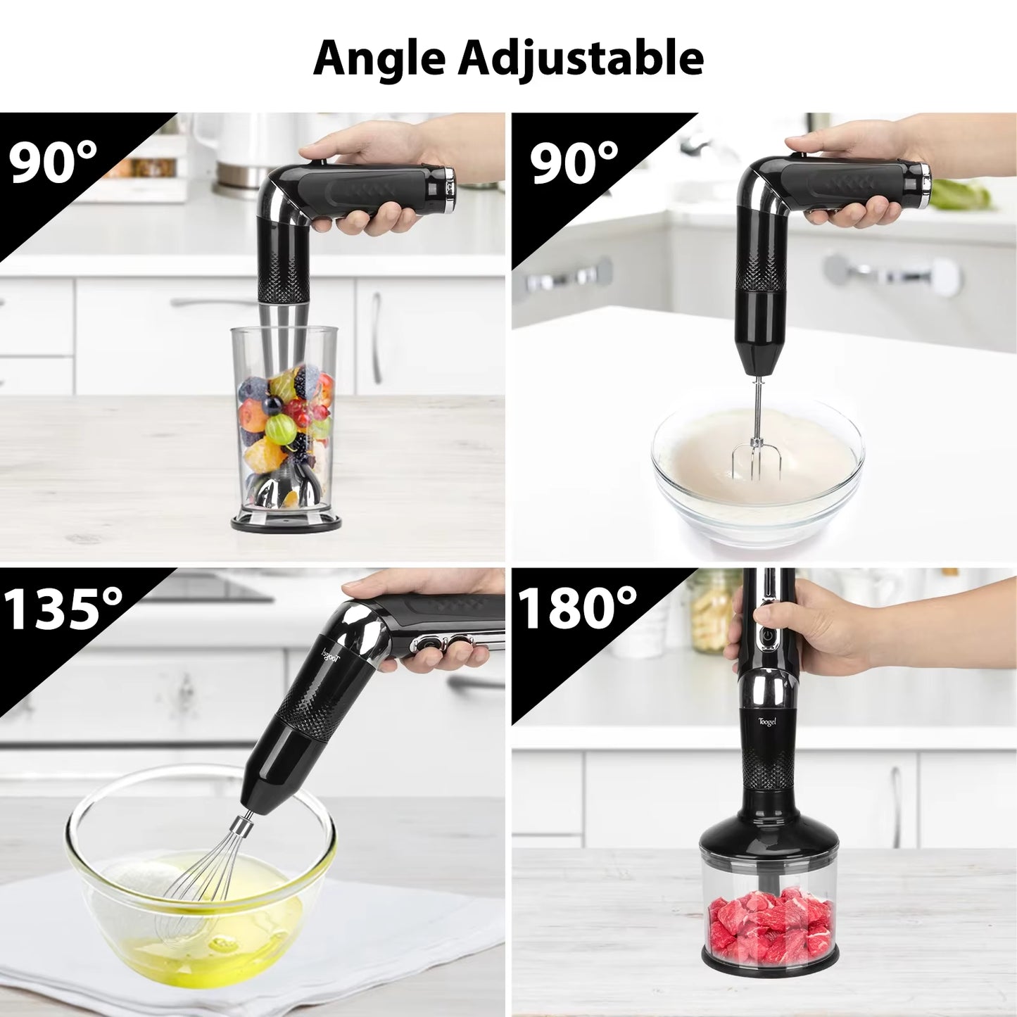 Professional Commercial Smoothie Electric Hand Blender Set 4 in 1 Kitchen Juicer Blender Manual Hand