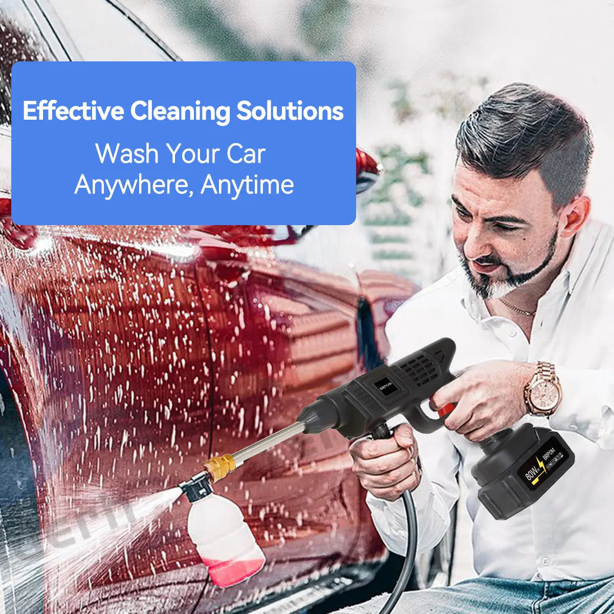 Cordless Pressure Washer, Portable Pressure Washer Battery for Floor/Garden Cleaning & Watering
