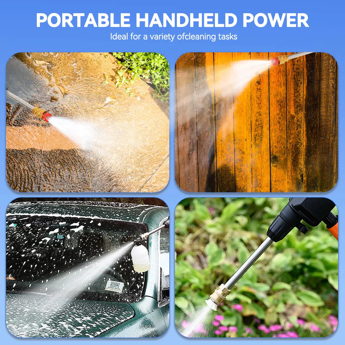 Cordless Pressure Washer, Portable Pressure Washer Battery for Floor/Garden Cleaning & Watering