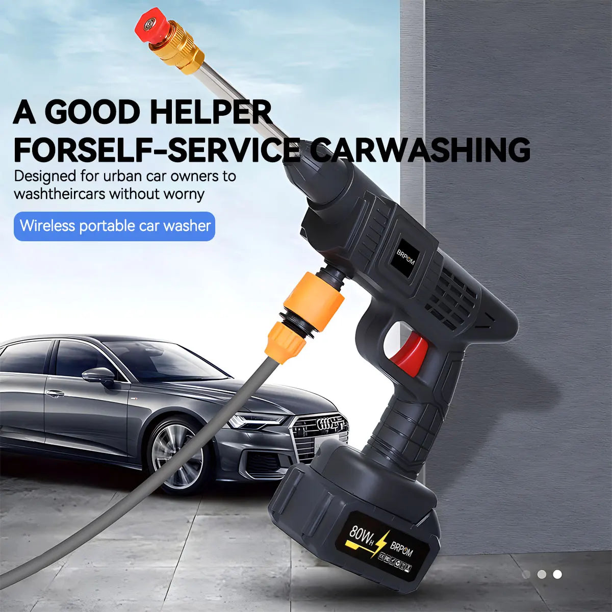 Cordless Pressure Washer, Portable Pressure Washer Battery for Floor/Garden Cleaning & Watering